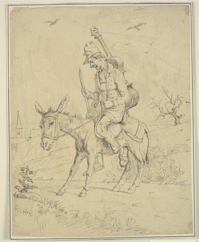 Skrzypek na osiołku autorstwa Wilhelm Marstrand