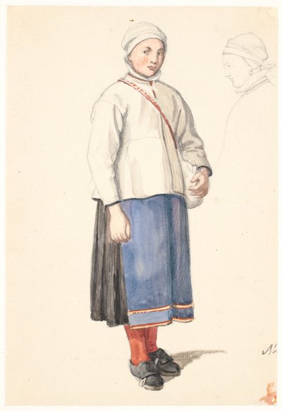Stojąca szwedzka wieśniaczka autorstwa Wilhelm Marstrand