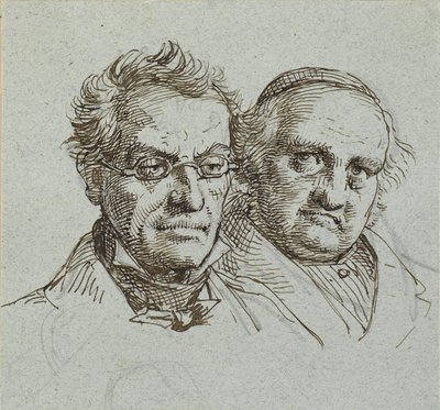 Dwie męskie głowy autorstwa Wilhelm Marstrand