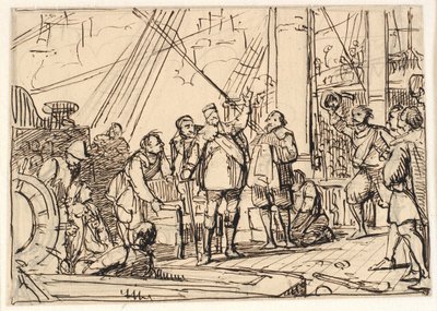 Szkic do obrazu w Chr. 4. kaplica w Roskilde "Kr. 4. na Trójcy Świętej" autorstwa Wilhelm Marstrand