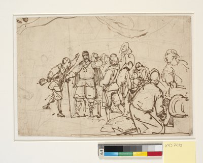 Szkic do obrazu w Chr. 4. kaplica w Roskilde "Kr. 4. na Trójcy Świętej" autorstwa Wilhelm Marstrand