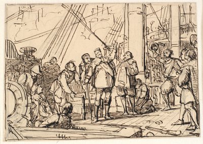 Szkic do obrazu w Chr. 4. kaplica w Roskilde "Kr. 4. na Trójcy Świętej" autorstwa Wilhelm Marstrand