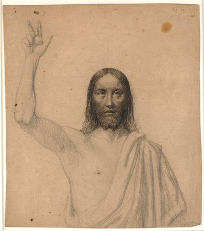 Błogosławiony Chrystus. Pół postać en face autorstwa Wilhelm Marstrand