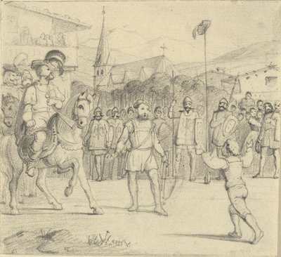 Wilhelm Tell zestrzelił jabłko z głowy syna autorstwa Wilhelm Marstrand