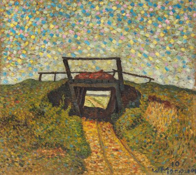 Krajobraz z małym mostem w pobliżu Soest, 1910. autorstwa Wilhelm Morgner