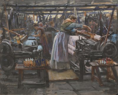 Wnętrze z tkalni Hjula autorstwa Wilhelm Peters