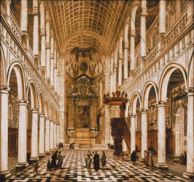 Wnętrze kościoła Jezuitów w Antwerpii, 1668. autorstwa Wilhelm Schubert van Ehrenberg