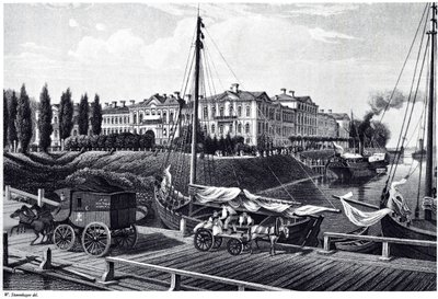 Widok na zamek Mitau, ok. 1900 r. 1850 autorstwa Wilhelm Siegfried Stavenhagen