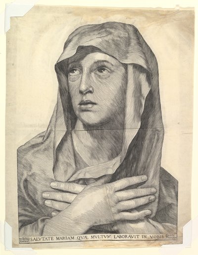 Popiersie Maryi ze skrzyżowanymi rękami.n.d. autorstwa Wilhelm Traut