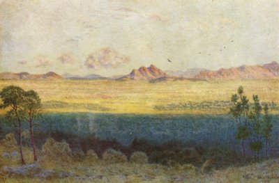 Błękitny cień, widok z pomnika Rhodesa (kolorowa litografia) autorstwa Wilhelm Westhofen