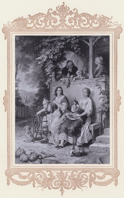 Friederike, prawda i poezja (lito) autorstwa Wilhelm von (after) Kaulbach