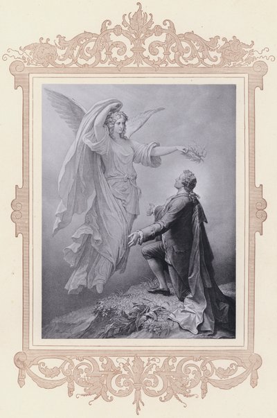 Muza Goethego, Zueignung (lito) autorstwa Wilhelm von (after) Kaulbach