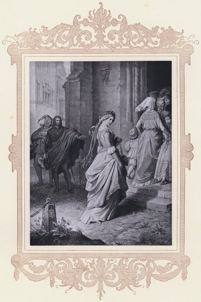 Gretchen, chodzenie do kościoła (lito) autorstwa Wilhelm von (after) Kaulbach