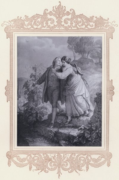 Hermann i Dorothea (lito) autorstwa Wilhelm von (after) Kaulbach