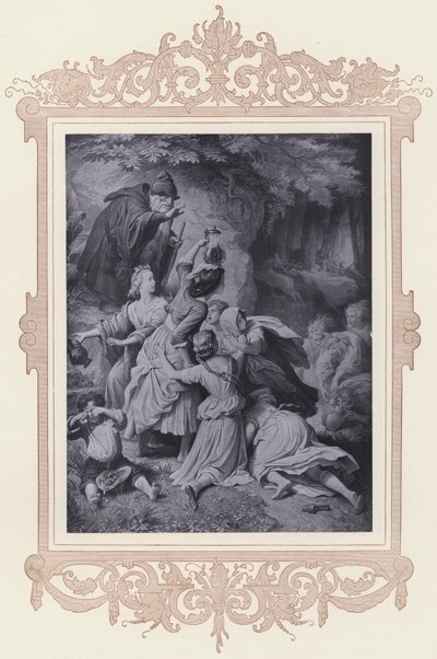 Dziewczyna w lesie, wierny Eckart (lito) autorstwa Wilhelm von (after) Kaulbach
