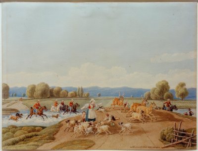 Polowanie na jelenie autorstwa Wilhelm von Kobell
