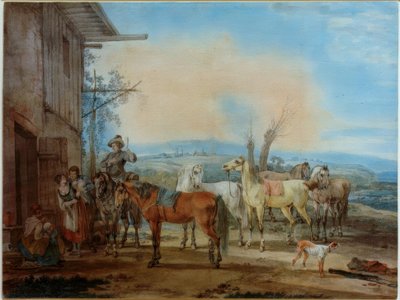 Jeździec przed tawerną autorstwa Wilhelm von Kobell