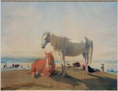 Konie pasące się na jeziorze Starnberg autorstwa Wilhelm von Kobell
