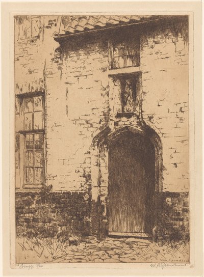 Brugge (oryginalny tytuł na obiekcie) autorstwa Willem Adrianus Grondhout (signed by artist)