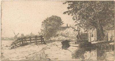 Dom na wodzie w Binckhorst w Hadze autorstwa Willem Adrianus Grondhout (signed by artist)