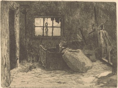 Wnętrze stodoły autorstwa Willem Adrianus Grondhout (signed by artist)