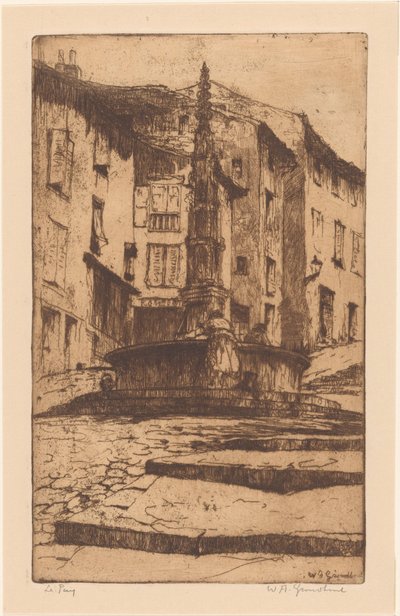 Le Puy (oryginalny tytuł na obiekcie) autorstwa Willem Adrianus Grondhout (signed by artist)