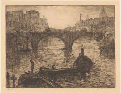 Londen (oryginalny tytuł na obiekcie) autorstwa Willem Adrianus Grondhout (signed by artist)