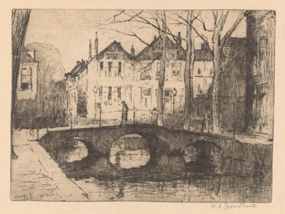 Wykuj wodę w Hadze autorstwa Willem Adrianus Grondhout (signed by artist)