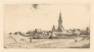 Veere (oryginalny tytuł na obiekcie) autorstwa Willem Adrianus Grondhout (signed by artist)