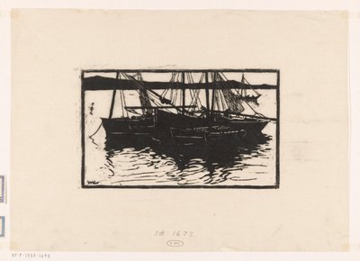 Statki zacumowane w Concarneau autorstwa Willem Adrianus Grondhout