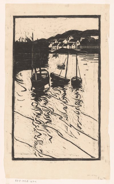 Zacumowane statki w porcie Concarneau autorstwa Willem Adrianus Grondhout