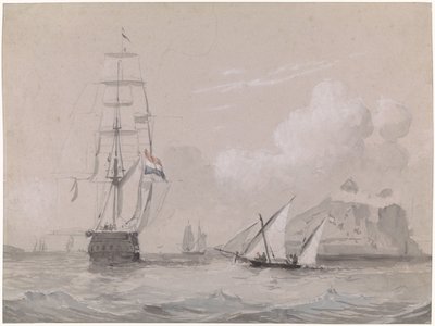 Holenderski żaglowiec u wybrzeży Gibraltaru autorstwa Willem Anthonie van Deventer