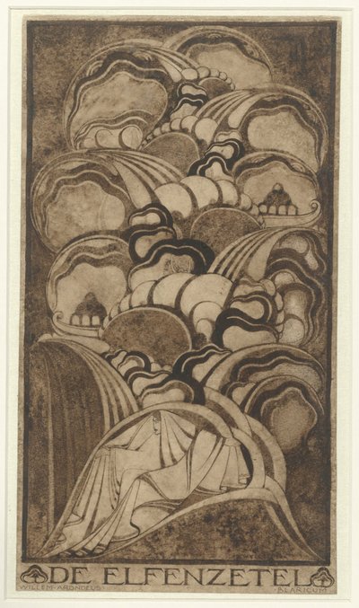 De Elfenzetel (oryginalny tytuł na obiekcie) autorstwa Willem Arondéus (signed by artist)