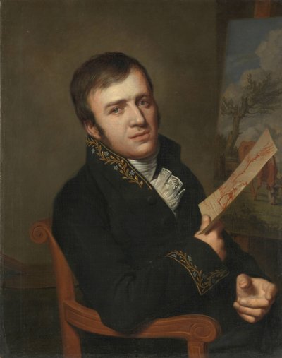 Jan (baptysta) Kobell II (1778-1814), malarz, w mundurze członka Królewskiego Instytutu Nauki, Literatury i Sztuk Pięknych autorstwa Willem Bartel van der Kooi