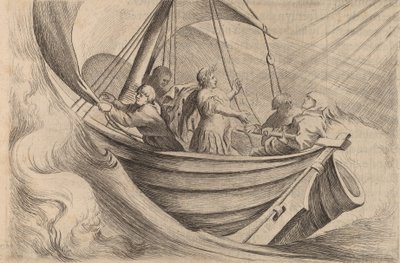 Cezar przekraczający wzburzone morza, 1634. autorstwa Willem Basse