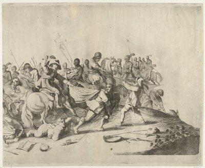 Bitwa między jeźdźcami a piechotą autorstwa Willem Basse