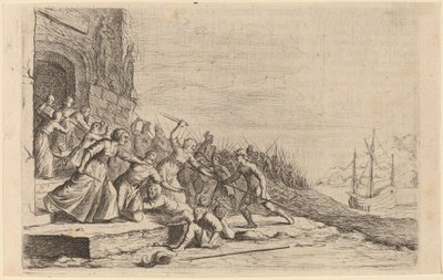 Wyznawcy Solona w obronie świątyni Wenus autorstwa Willem Basse