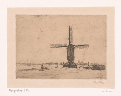 Młyn Doesburger Wiatrak koło Doesburga (tytuł oryginalny) autorstwa Willem Bastiaan Tholen (signed by artist)