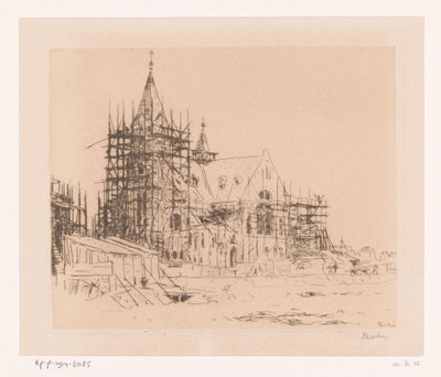 Kościół w budowie (tytuł oryginalny) autorstwa Willem Bastiaan Tholen (signed by artist)