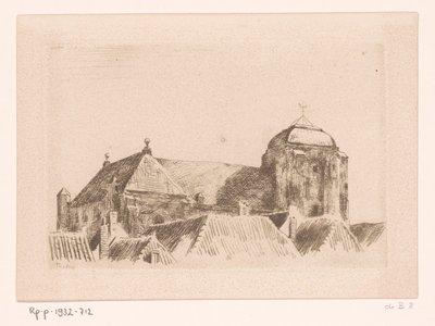 Widok Wielkiego Kościoła w Veere Statek na wieży, Veere (tytuł oryginalny) autorstwa Willem Bastiaan Tholen