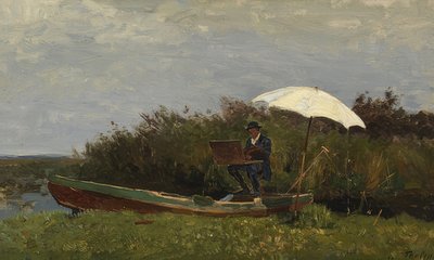Paul Gabriël pracuje na łodzi. 1882 autorstwa Willem Bastiaan Tholen