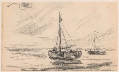 Dwie łodzie rybackie na morzu autorstwa Willem Bastiaan Tholen