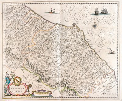 Ancona, Marche, Włochy, w "Theatrum Orbis Terrarum, sive Atlas Novus" Willema Blaeu, Amsterdam autorstwa Willem Blaeu