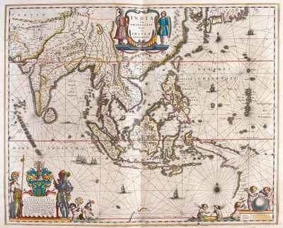 Azja, rozciągająca się od Indii przez Tybet po Japonię i Nową Gwineę, w "Theatrum Orbis Terrarum, sive Atlas Novus" Willema Blaeu, Amsterdam autorstwa Willem Blaeu