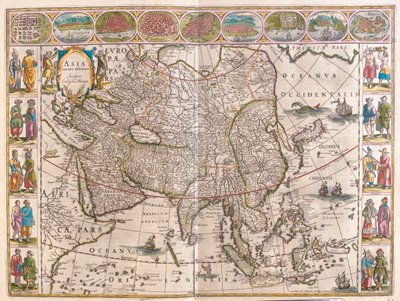 Azja, w "Theatrum Orbis Terrarum, sive Atlas Novus" Willema Blaeu, Amsterdam autorstwa Willem Blaeu