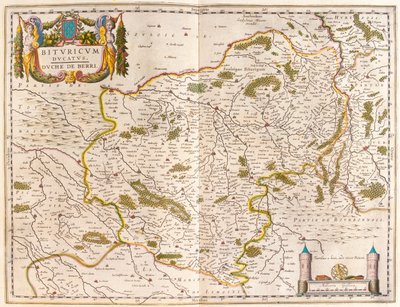 Beauvais, bergues, w "Theatrum Orbis Terrarum, sive Atlas Novus" Willema Blaeu, Amsterdam autorstwa Willem Blaeu