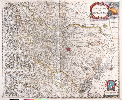 Bolonia, Włochy, w "Theatrum Orbis Terrarum, sive Atlas Novus" Willema Blaeu, Amsterdam autorstwa Willem Blaeu