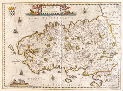 Bretagne, w "Theatrum Orbis Terrarum, sive Atlas Novus" Willema Blaeu, Amsterdam autorstwa Willem Blaeu
