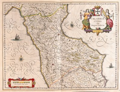 Kalabria, Włochy, w "Theatrum Orbis Terrarum, sive Atlas Novus" Willema Blaeu, Amsterdam autorstwa Willem Blaeu