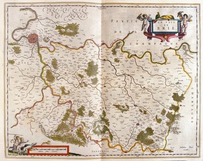 Canton de Brie, w "Theatrum Orbis Terrarum, sive Atlas Novus" Willema Blaeu, Amsterdam autorstwa Willem Blaeu